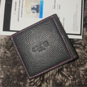 Celine mini picture frame photo stand— small leather good- keepsake holder